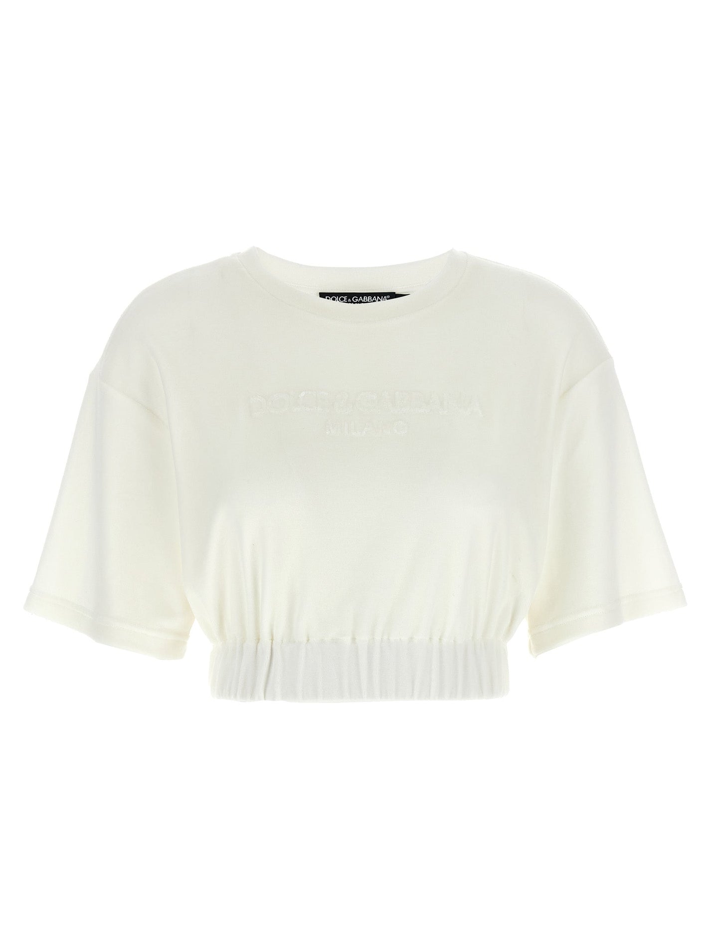 DOLCE &amp; GABBANA - DOLCE &amp; GABBANA - Logo chenille top - Women’s Tops