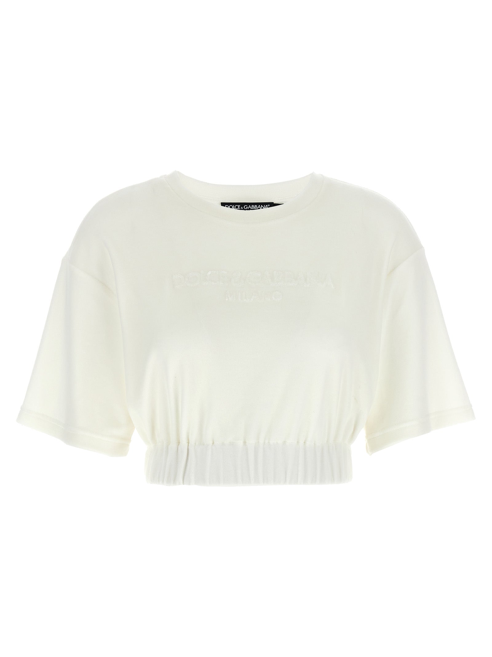 DOLCE &amp; GABBANA - DOLCE &amp; GABBANA - Logo chenille top - Women’s Tops