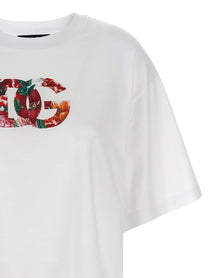 DOLCE &amp; GABBANA - DOLCE &amp; GABBANA - Floral logo t-shirt - Women’s Tops