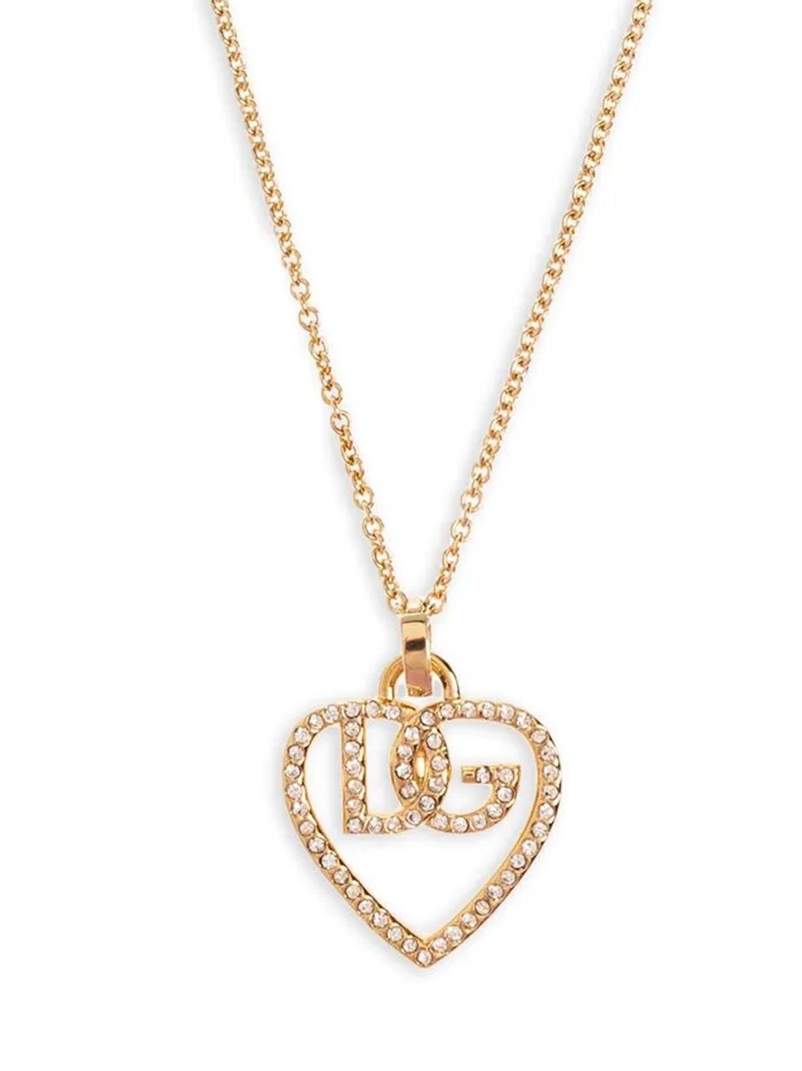 DOLCE &amp; GABBANA - DOLCE &amp; GABBANA - Strass logo necklace - Women’s Accessories