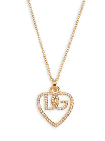 DOLCE &amp; GABBANA - DOLCE &amp; GABBANA - Strass logo necklace - Women’s Accessories