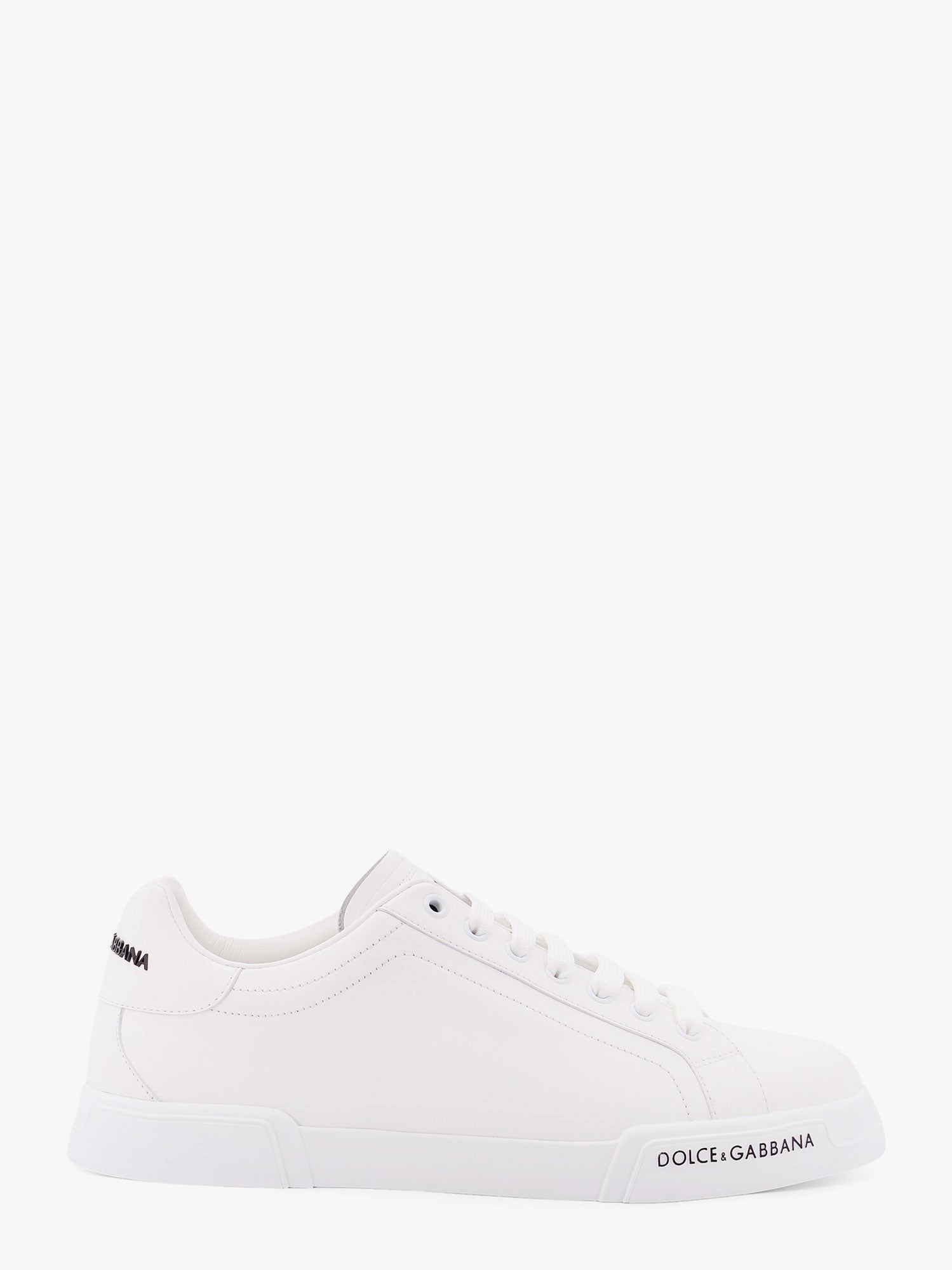 Dolce &amp; Gabbana - Dolce &amp; Gabbana Leather Sneakers With Lateral Logo Patch - Men’s Shoes