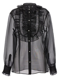 DOLCE &amp; GABBANA - DOLCE &amp; GABBANA - Plastron and ruffle shirt - Women’s Tops