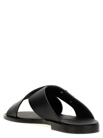 DOLCE &amp; GABBANA - DOLCE &amp; GABBANA - Logo leather sandals - Men’s Shoes