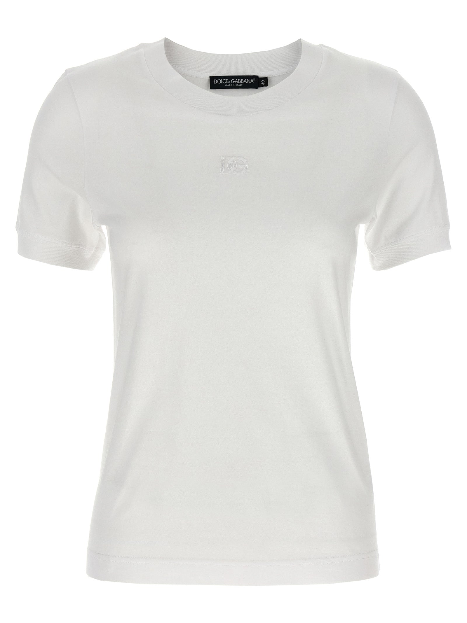 DOLCE &amp; GABBANA - DOLCE &amp; GABBANA - Logo embroidery t-shirt - Women’s Tops