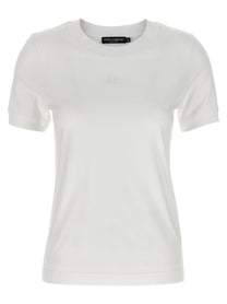 DOLCE &amp; GABBANA - DOLCE &amp; GABBANA - Logo embroidery t-shirt - Women’s Tops