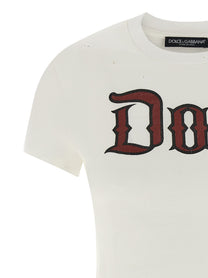 DOLCE &amp; GABBANA - DOLCE &amp; GABBANA - Used effect cotton t-shirt - Women’s Tops