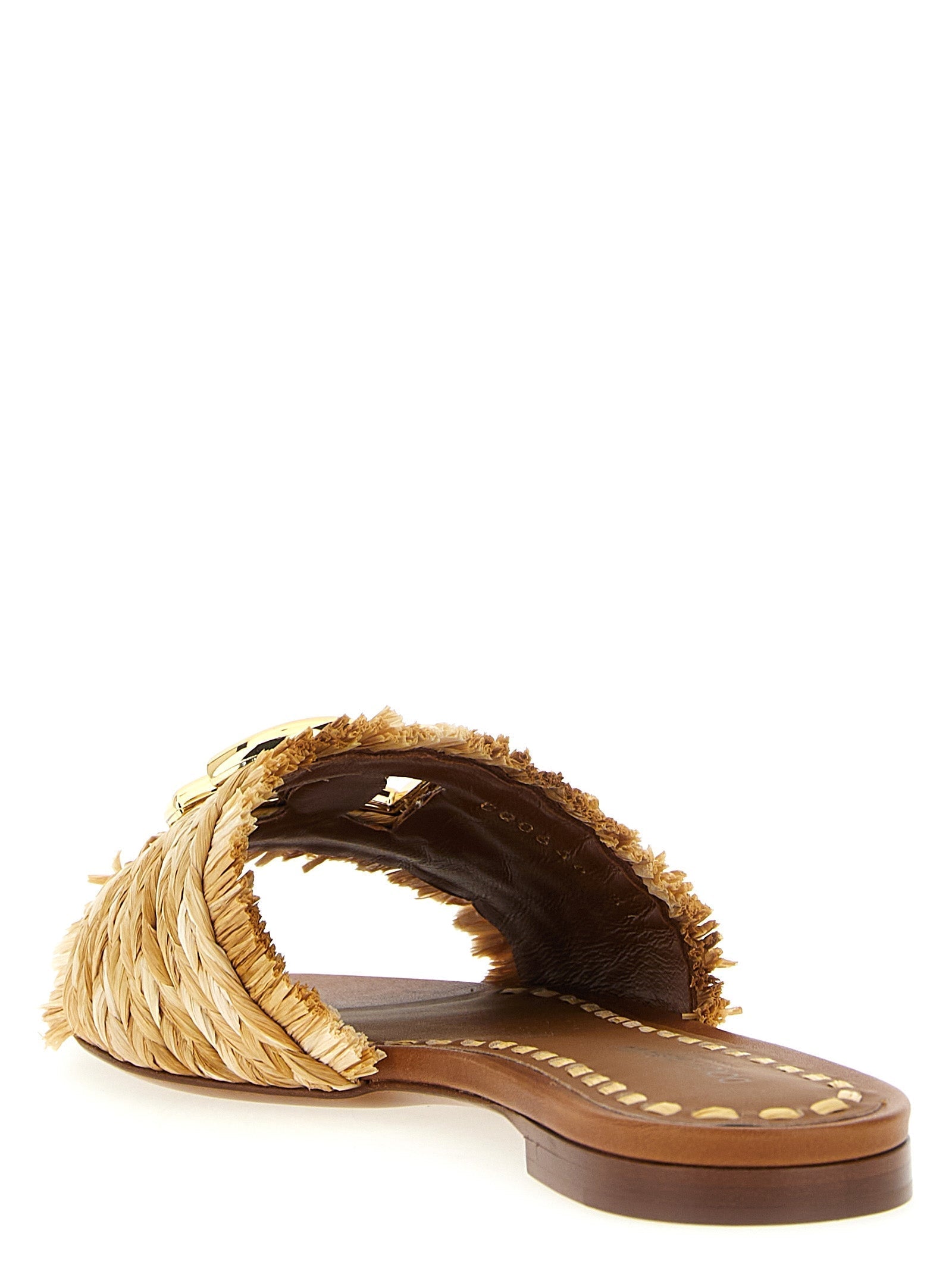 DOLCE &amp; GABBANA - DOLCE &amp; GABBANA - Raffia braid slides - Women’s Shoes