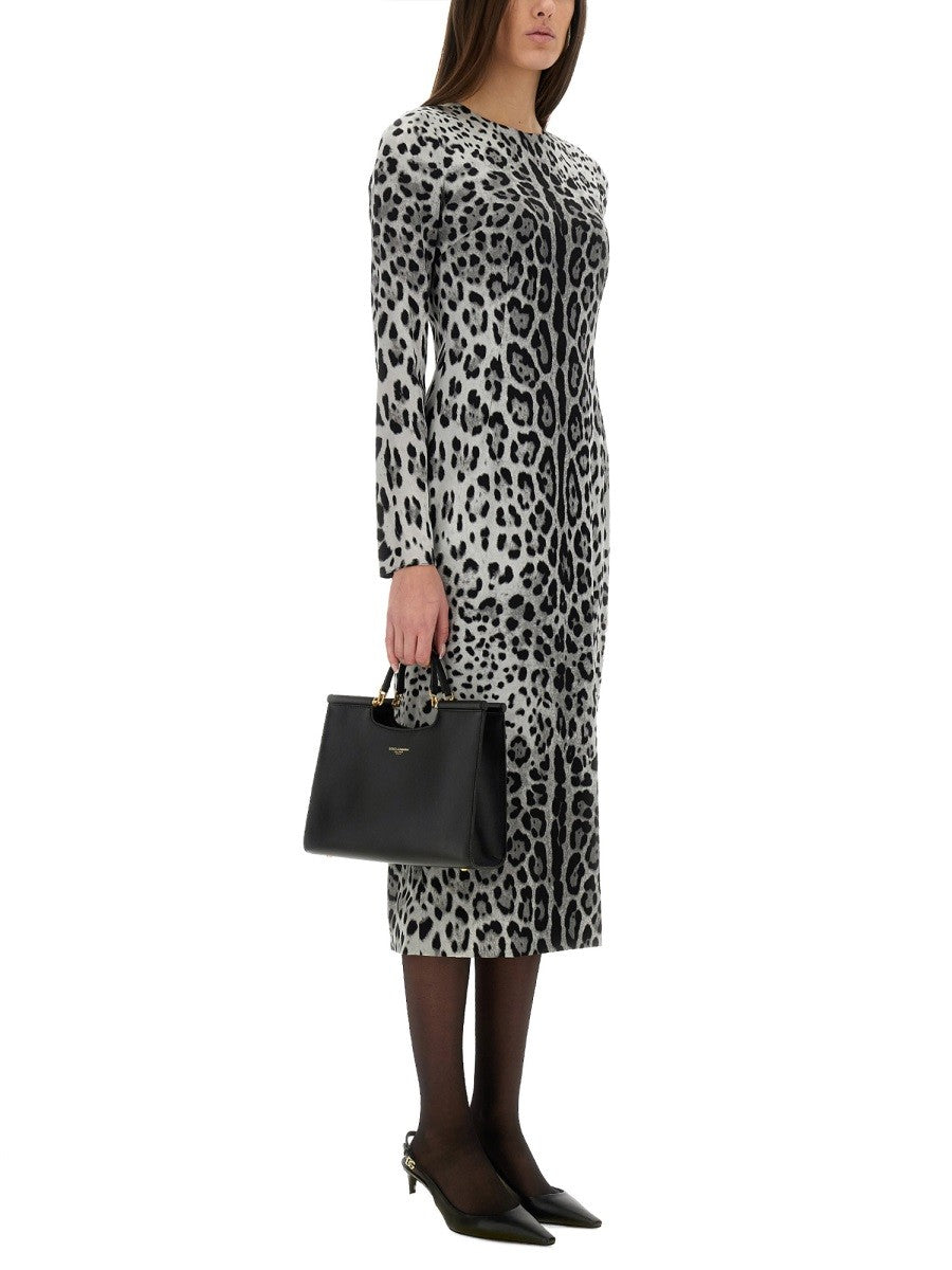 Dolce &amp; Gabbana - Dolce &amp; Gabbana Charmeuse Sheath Longuette Dress - Women’s Clothing