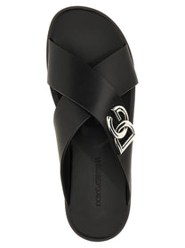 DOLCE &amp; GABBANA - DOLCE &amp; GABBANA - Logo leather sandals - Men’s Shoes