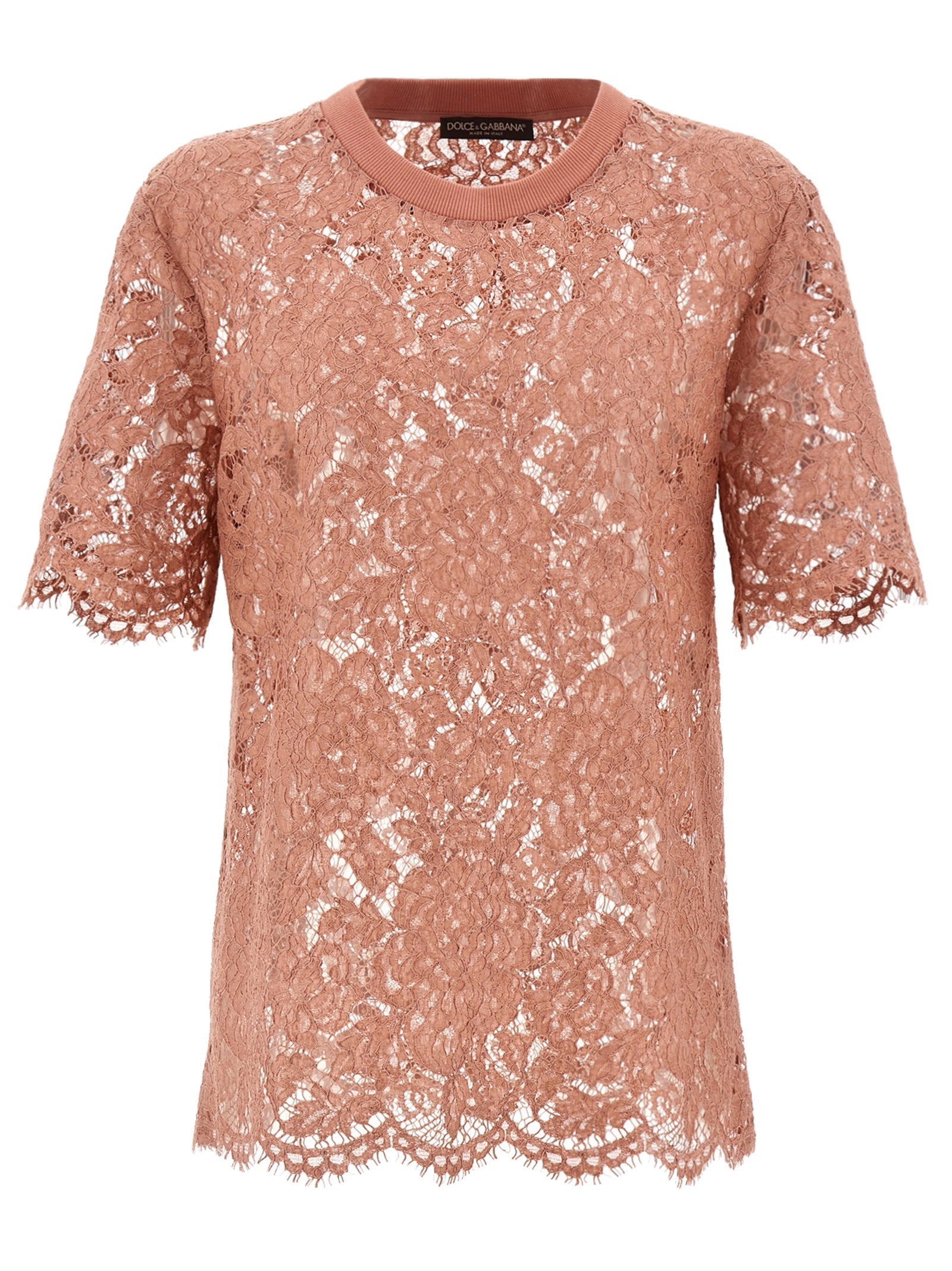 DOLCE &amp; GABBANA - DOLCE &amp; GABBANA - Lace T-shirt - Women’s Tops