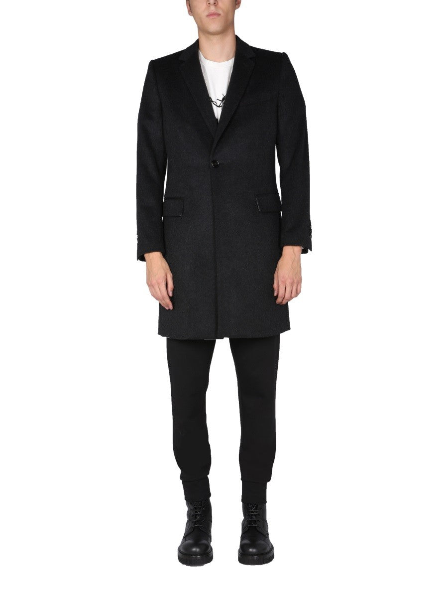 Dolce & Gabbana - Single Breasted Velours Coat - Men’s Outerwear