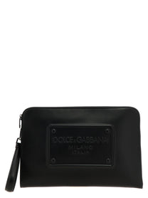 DOLCE &amp; GABBANA - DOLCE &amp; GABBANA - Large plaque pouch - Men’s Bags