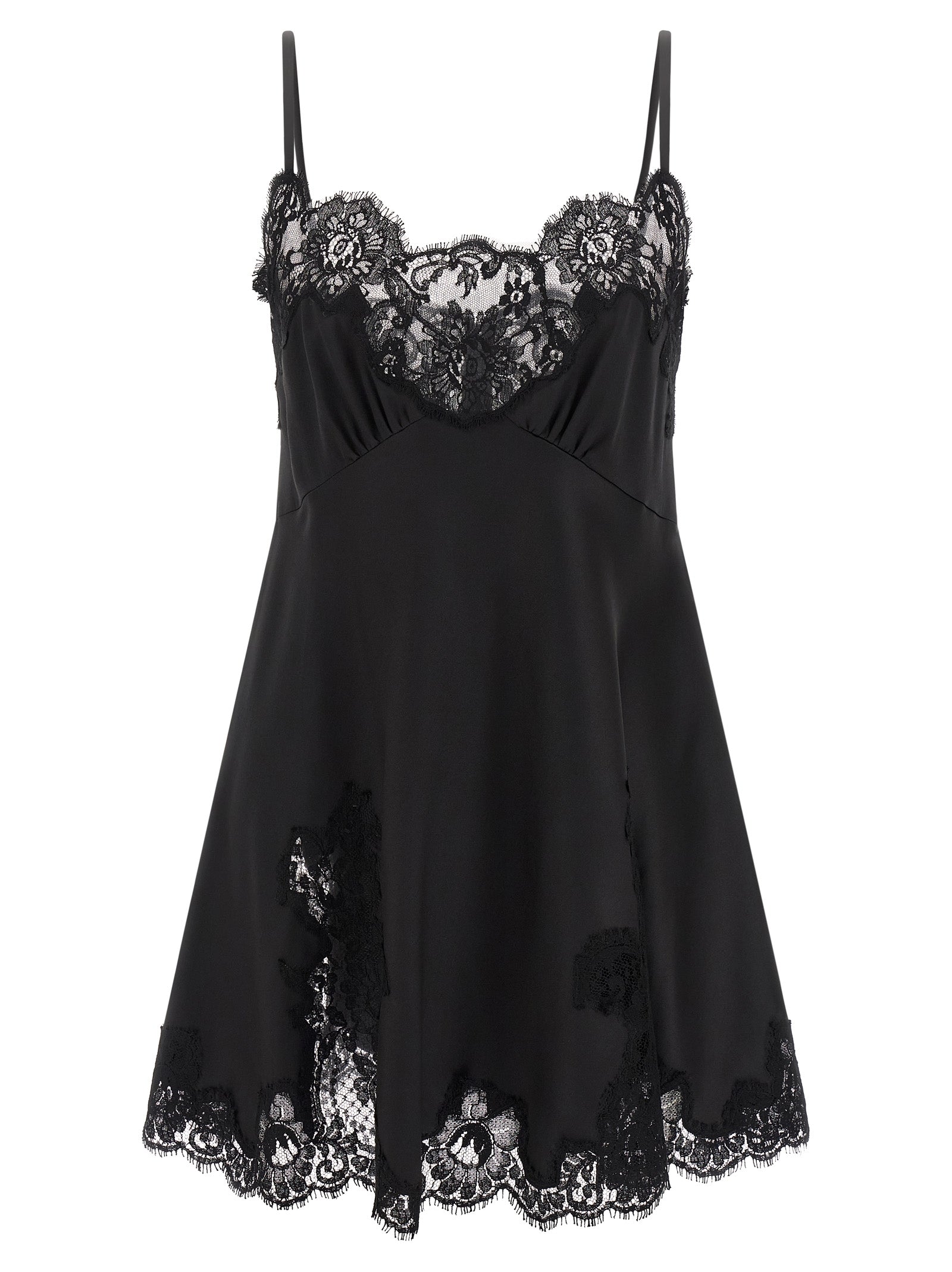DOLCE &amp; GABBANA - DOLCE &amp; GABBANA - Satin and lace dress - Women’s Clothing