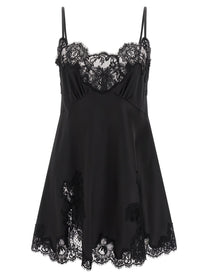 DOLCE &amp; GABBANA - DOLCE &amp; GABBANA - Satin and lace dress - Women’s Clothing