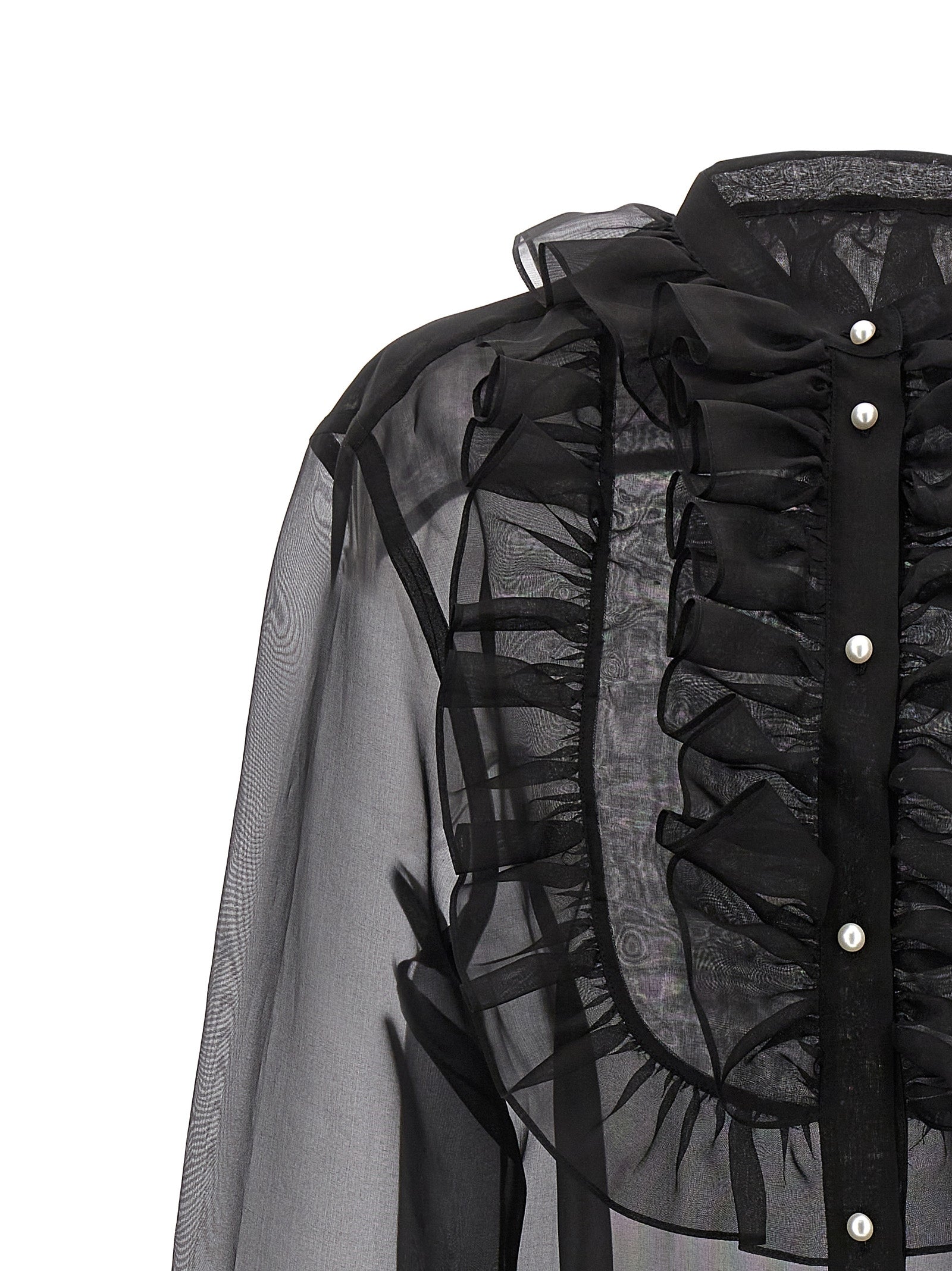 DOLCE &amp; GABBANA - DOLCE &amp; GABBANA - Plastron and ruffle shirt - Women’s Tops