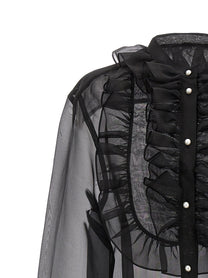 DOLCE &amp; GABBANA - DOLCE &amp; GABBANA - Plastron and ruffle shirt - Women’s Tops