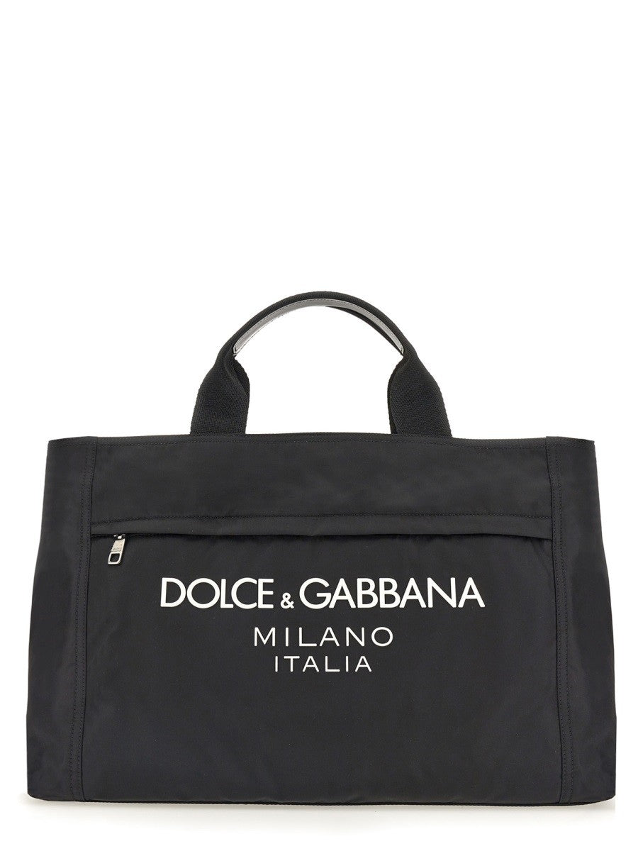 Dolce &amp; Gabbana - Borsone In Nylon Con Logo - Men’s Bags