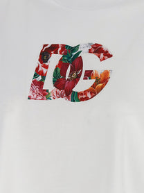 DOLCE &amp; GABBANA - DOLCE &amp; GABBANA - Floral logo t-shirt - Women’s Tops