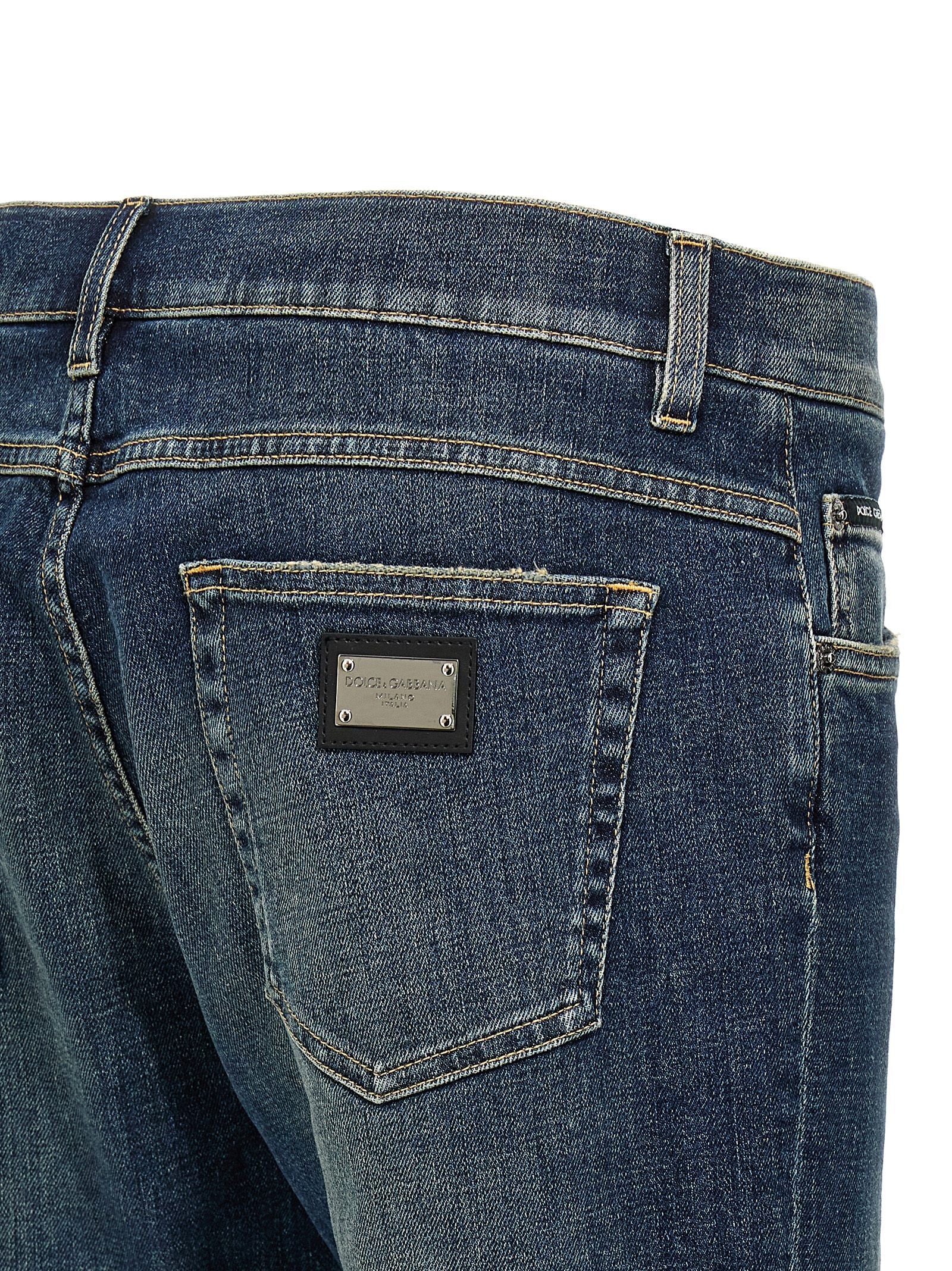 DOLCE &amp; GABBANA - DOLCE &amp; GABBANA - Logo plaque jeans - Men’s Clothing