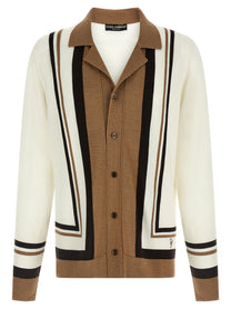 DOLCE &amp; GABBANA - DOLCE &amp; GABBANA - Logo embroidery cardigan - Men’s Knitwear