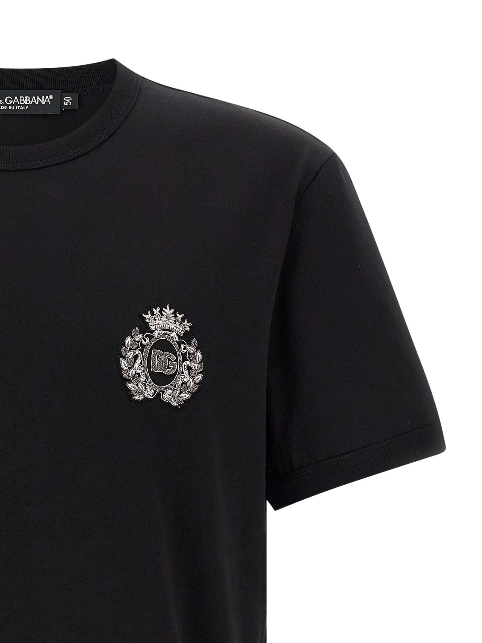 DOLCE &amp; GABBANA - DOLCE &amp; GABBANA - Heraldic patch t-shirt - Men’s Tops