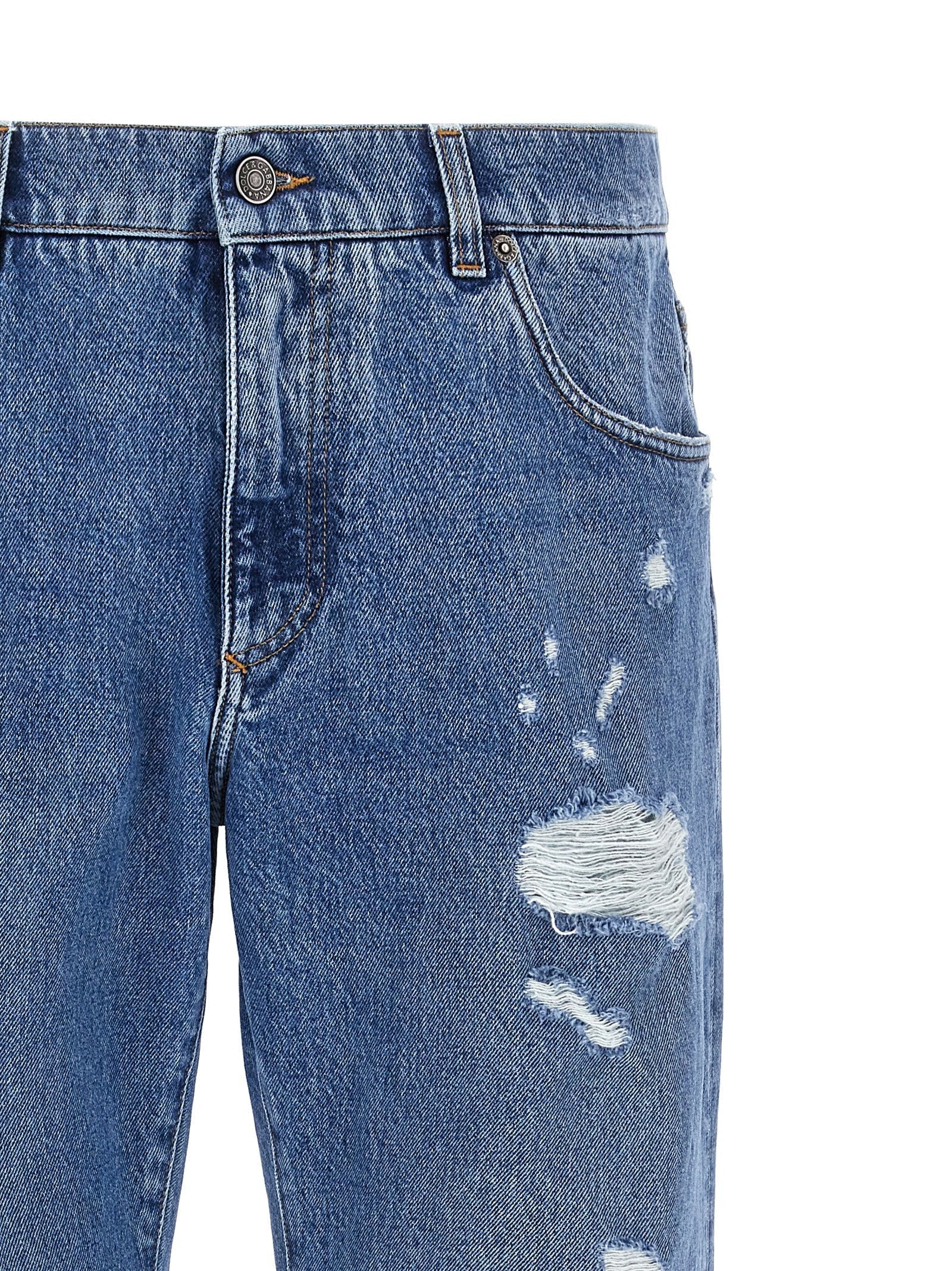 DOLCE &amp; GABBANA - DOLCE &amp; GABBANA - Destroyed jeans - Men’s Bottoms