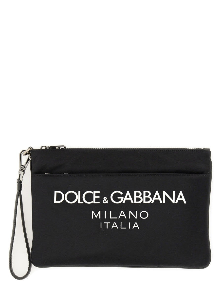 Dolce &amp; Gabbana - Pouch With Rubberized Logo - Men’s Bags