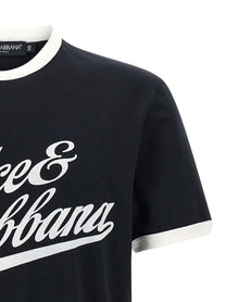 DOLCE &amp; GABBANA - DOLCE &amp; GABBANA - Velvet logo t-shirt - Men’s Tops