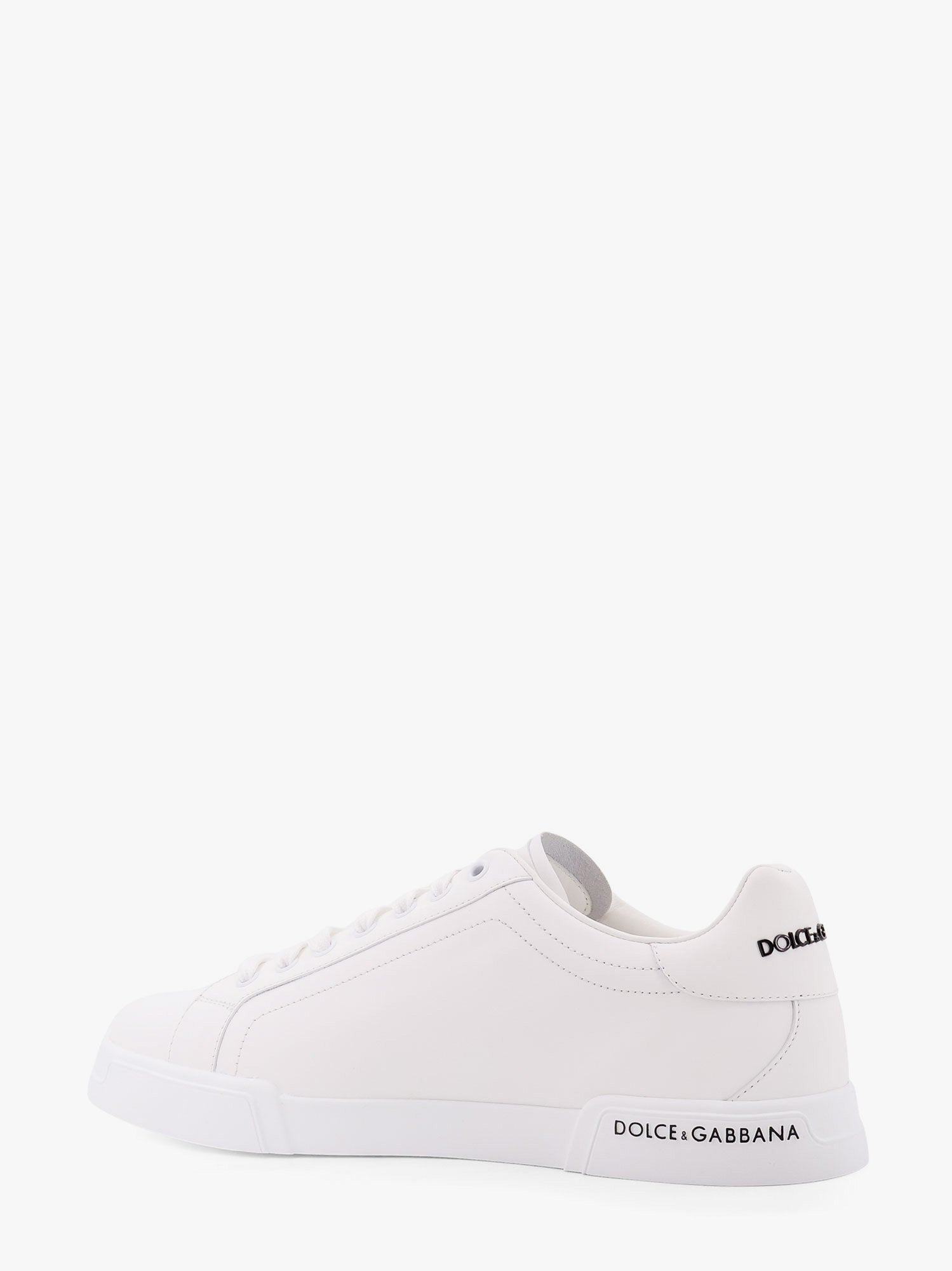 Dolce &amp; Gabbana - Dolce &amp; Gabbana Leather Sneakers With Lateral Logo Patch - Men’s Shoes