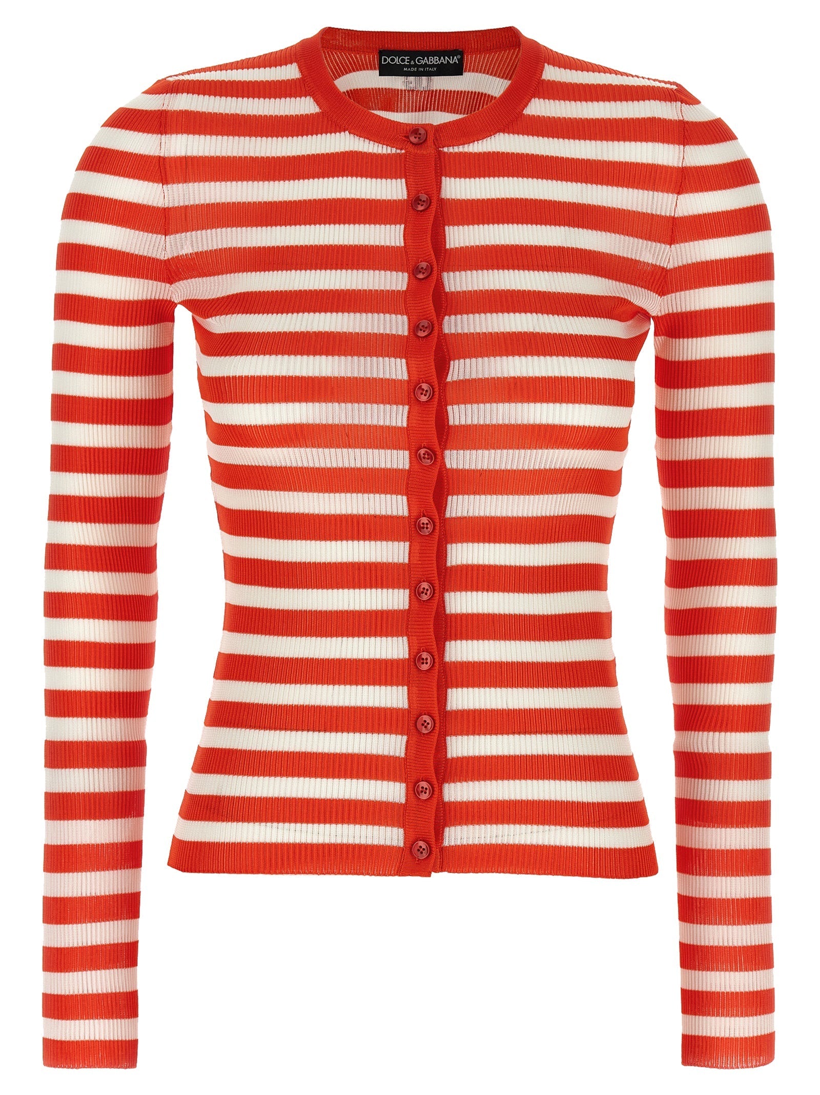 DOLCE &amp; GABBANA - DOLCE &amp; GABBANA - Striped viscose cardigan - Women’s Knitwear