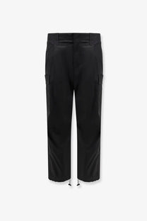 Dolce &amp; gabbana men’s black cargo stretch cotton trousers with sleek modern design and subtle sheen