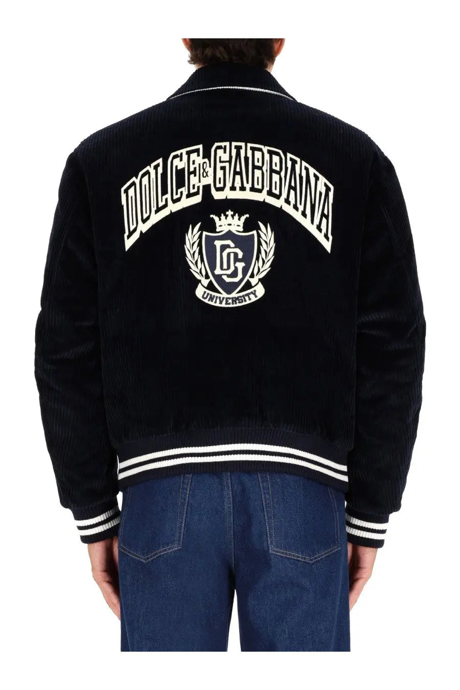 Dolce &amp; Gabbana Men's Corduroy Bomber Jacket Blue, view 3