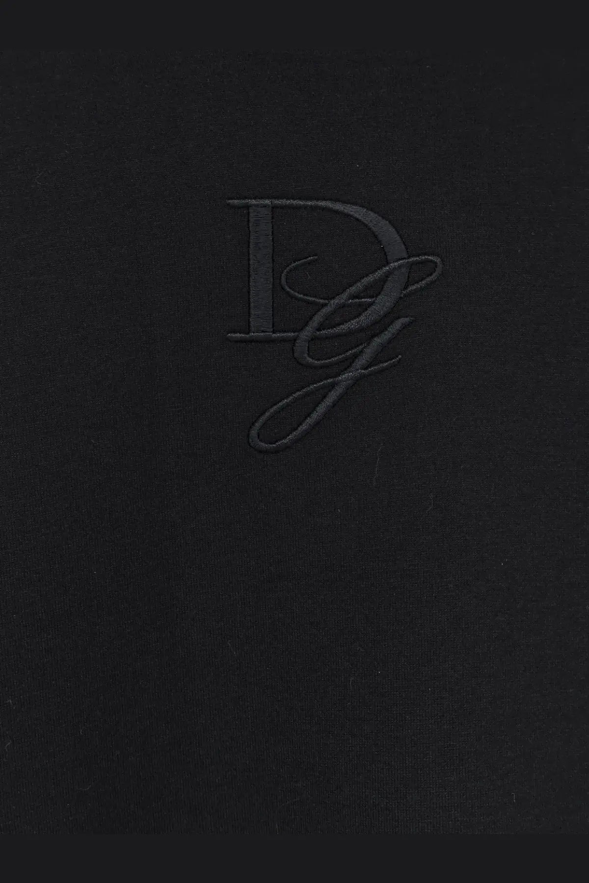 Dolce gabbana men’s black cotton shirt with subtle dark gray embroidered dg monogram on black fabric
