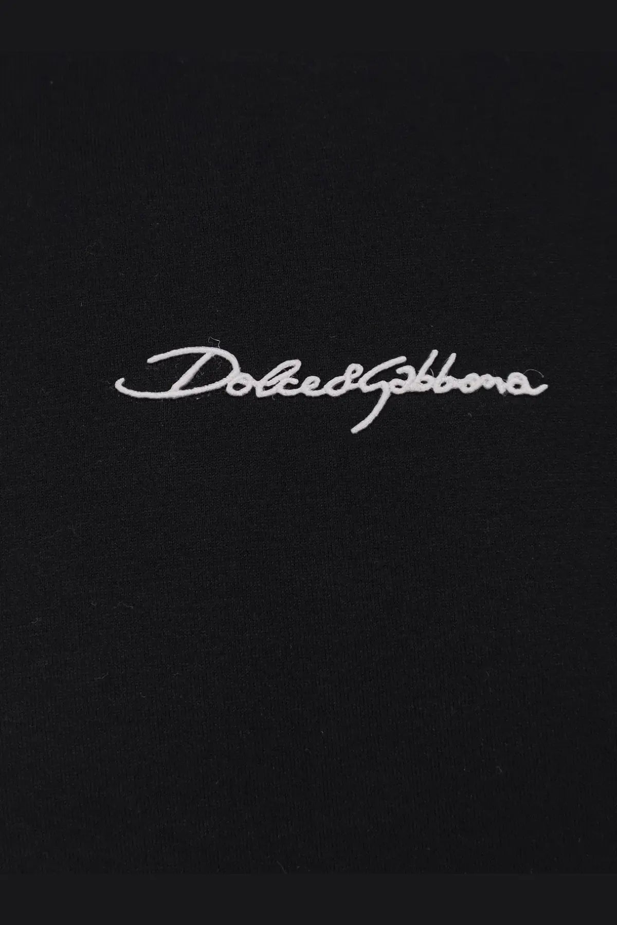 Dolce &amp; gabbana men’s black cotton shirt with black logo embroidered in white thread on the back side