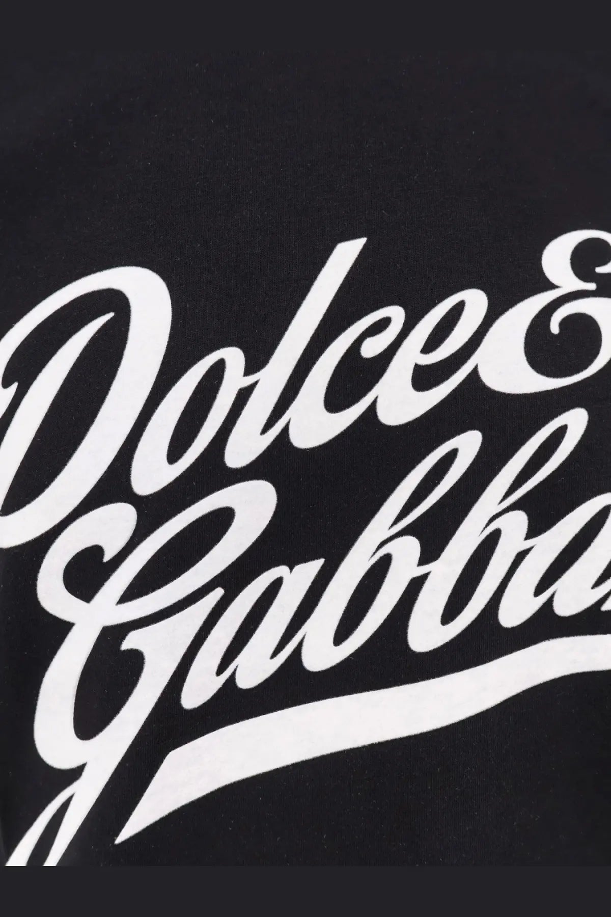 Black dolce and gabbana cotton shirt featuring the bold white logo printed on fabric surface