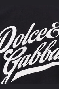 Black dolce and gabbana cotton shirt featuring the bold white logo printed on fabric surface