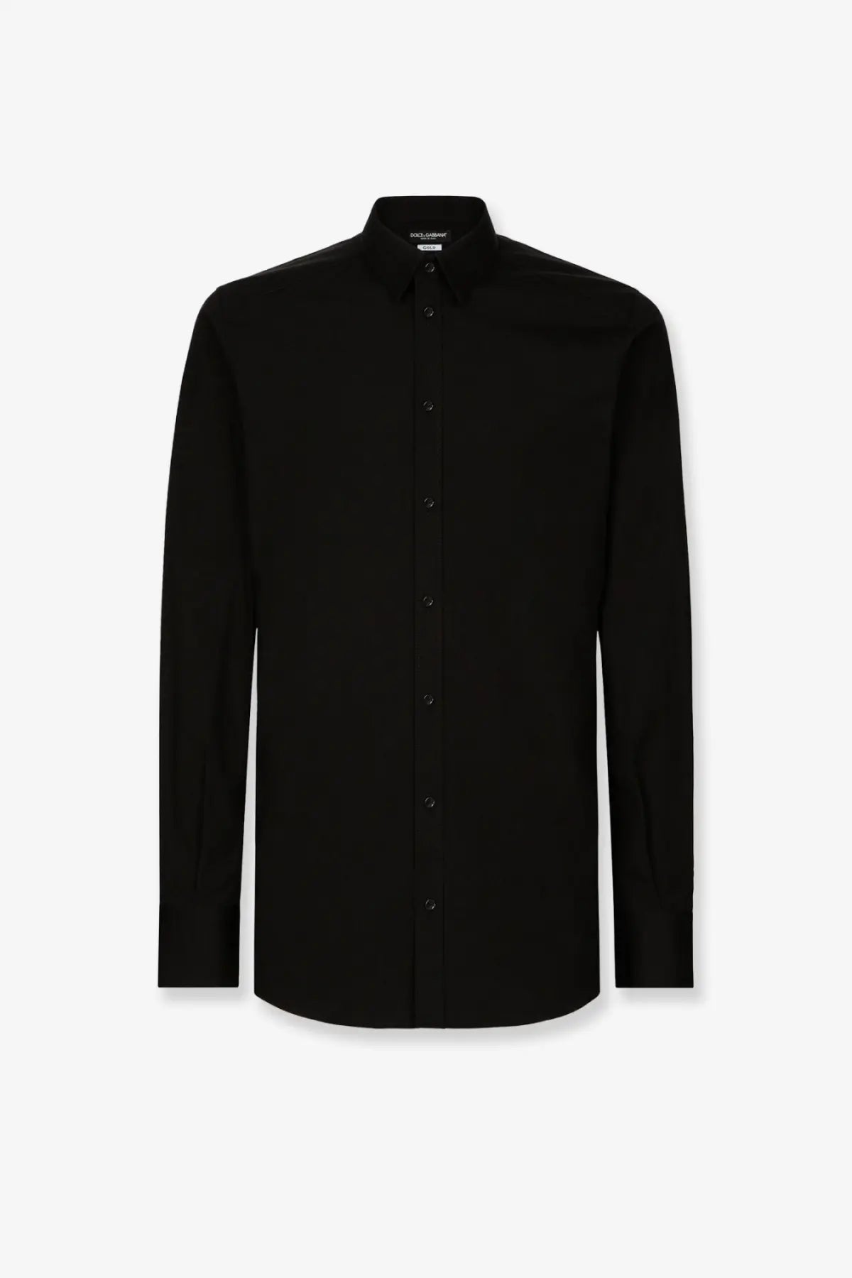 Black dolce and gabbana men’s cotton dress shirt with classic collar and button-down front for formal wear