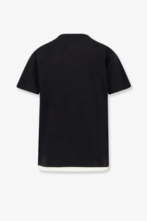 Dolce and Gabbana men’s black cotton short-sleeved t-shirt with white hem detail