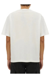 Dolce &amp; Gabbana men’s white oversized cotton t-shirt with relaxed fit and short sleeves