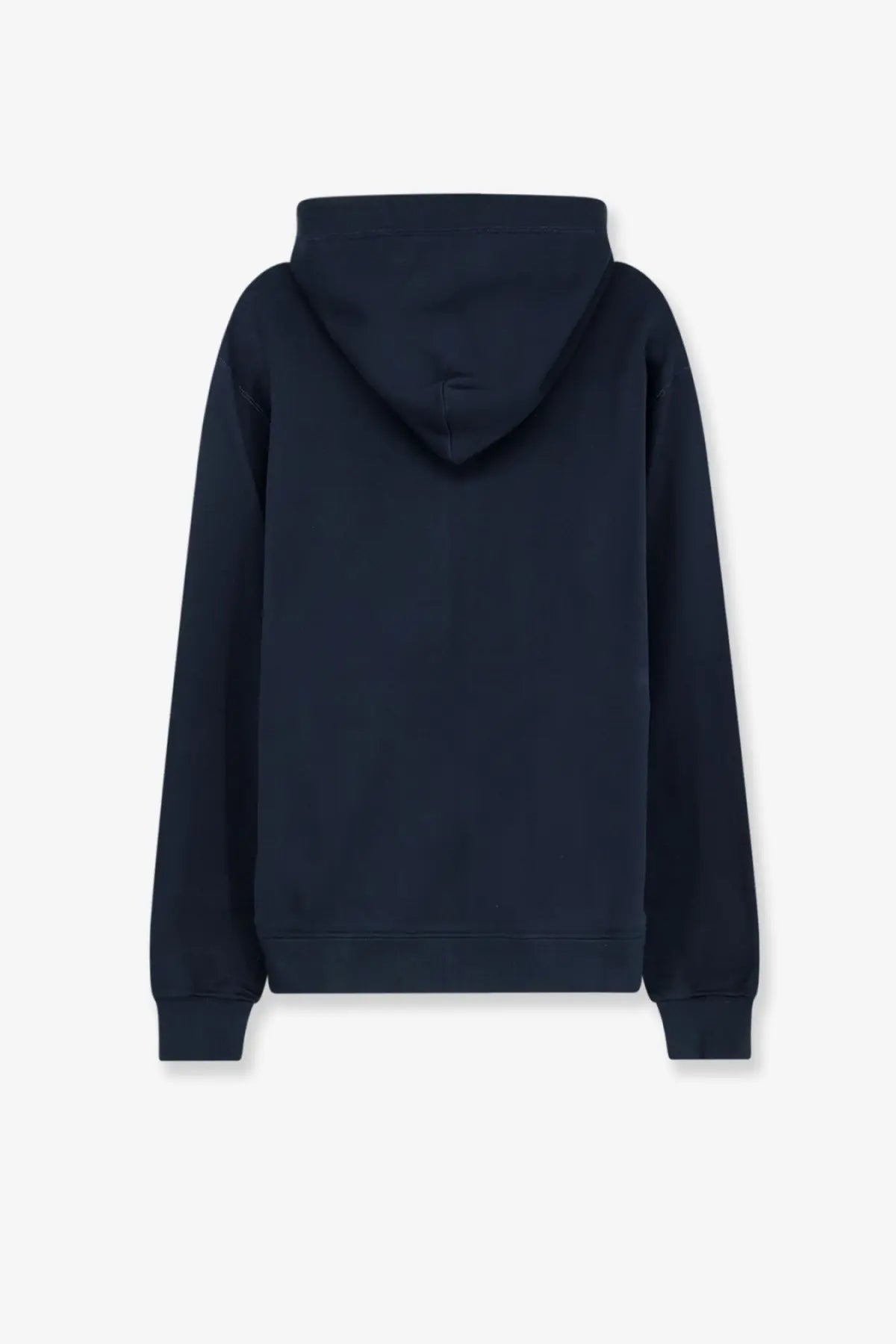 Dolce &amp; Gabbana men’s dark navy blue cotton hooded sweatshirt with minimalist design and ribbed cuffs