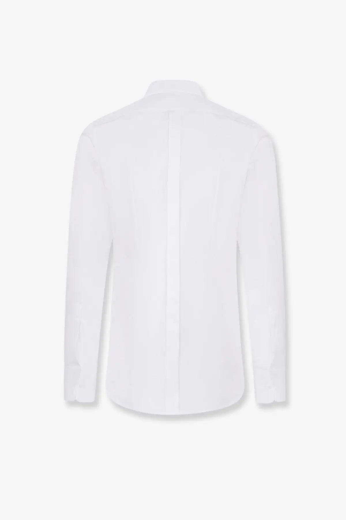 Dolce &amp; Gabbana men’s white cotton tuxedo shirt with long sleeves, classic collar, and tailored fit