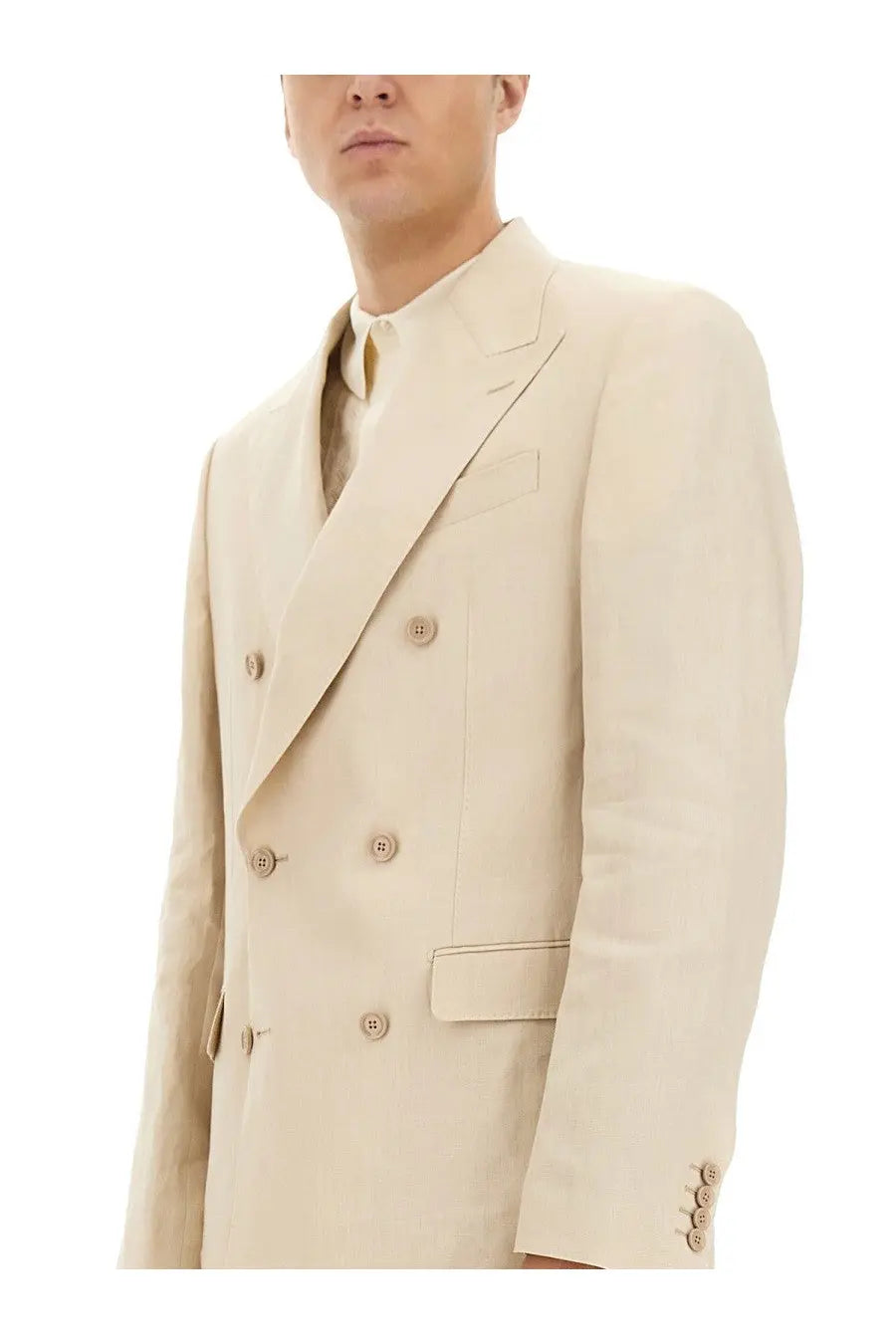 Dolce &amp; Gabbana Men's Double Breasted Jacket Beige, view 4