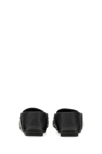 Dolce &amp; Gabbana men’s driver black leather loafers with textured surface and low profile sole