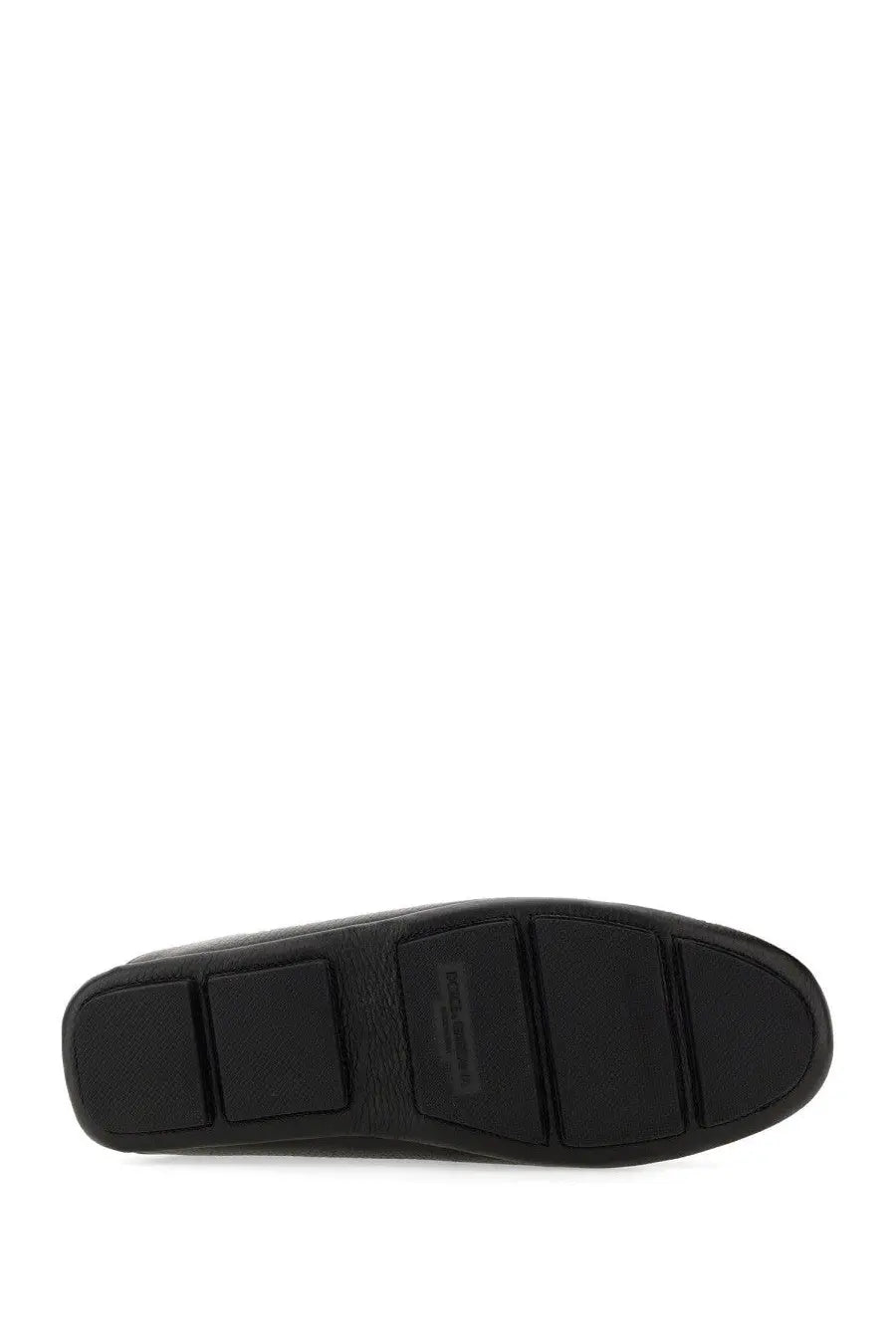 Dolce &amp; Gabbana Men’s Driver black rubber sole with textured segmented design and subtle embossed brand logo in center
