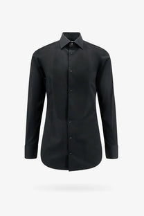 Dolce &amp; Gabbana men’s black cotton formal dress shirt with a crisp collar and matching buttons