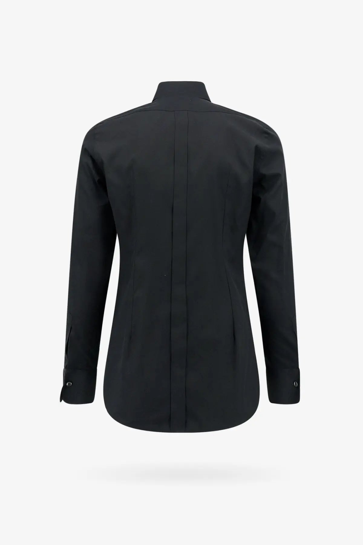 Dolce &amp; Gabbana men’s black cotton tailored dress shirt with crisp collar and long sleeves