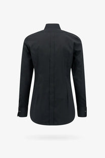 Dolce &amp; Gabbana men’s black cotton tailored dress shirt with crisp collar and long sleeves