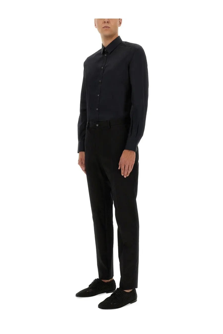 Dolce &amp; Gabbana Men's Gold Fit Cotton Shirt Black, view 2