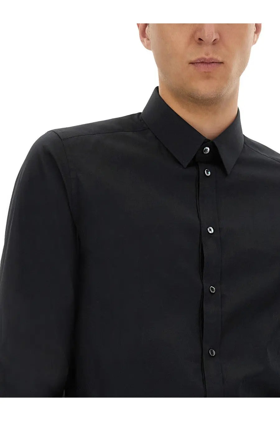 Dolce &amp; Gabbana Men's Gold Fit Cotton Shirt Black, view 4